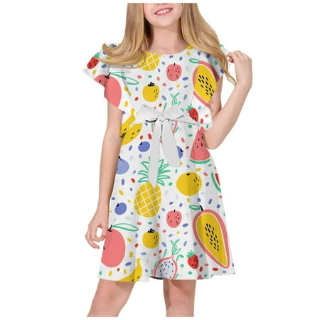 

pop seller Summer Trend Casual Digital Printed Dress Children s Strapping Princess Dress