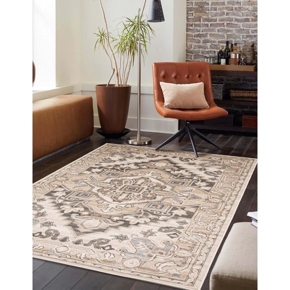 ECARPET Addie Traditional Area Rug for Living Room, Bedroom, Dining Room, Entrance, Hallway and More.