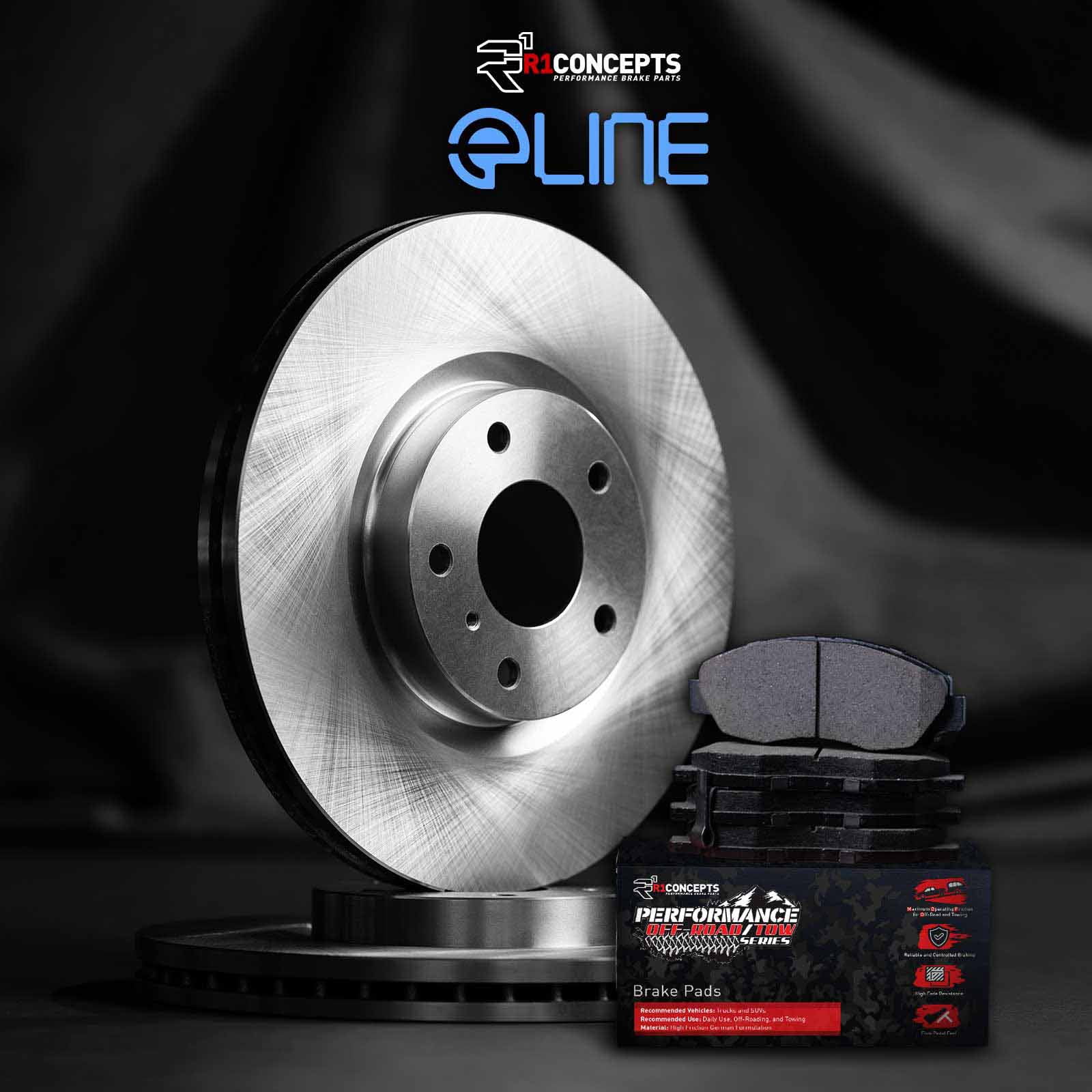 R1 Concepts Front Brakes and Rotors Kit |Front Brake Pads| Brake Rotors and Pads| Performance Off-Road Brake Pads and Rotors WFVN1-54056