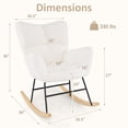 thumbnail image 3 of Gymax Nursery Rocking Chair w/Comfy Backrest & Armrest Solid Wood Base for Living Room, 3 of 10