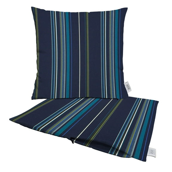 RSH Decor: Sunbrella Pillow Covers Set of 2 | 17" x 17" Square Covers | Weather-Resistant Sunbrella Fabric | Stanton Lagoon
