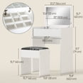 thumbnail image 2 of Modern White Vanity Set with Mirror & Stool - 23.7" Dressing Table for Bedroom, Makeup Table & Writing Desk, Compact Storage Solution, 2 of 7