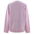 thumbnail image 4 of Valentines Sweater for Women Generously Sized Heart Print Crewneck Sweater Long Sleeve Loose Knit Pullover Top Pink S, 4 of 5