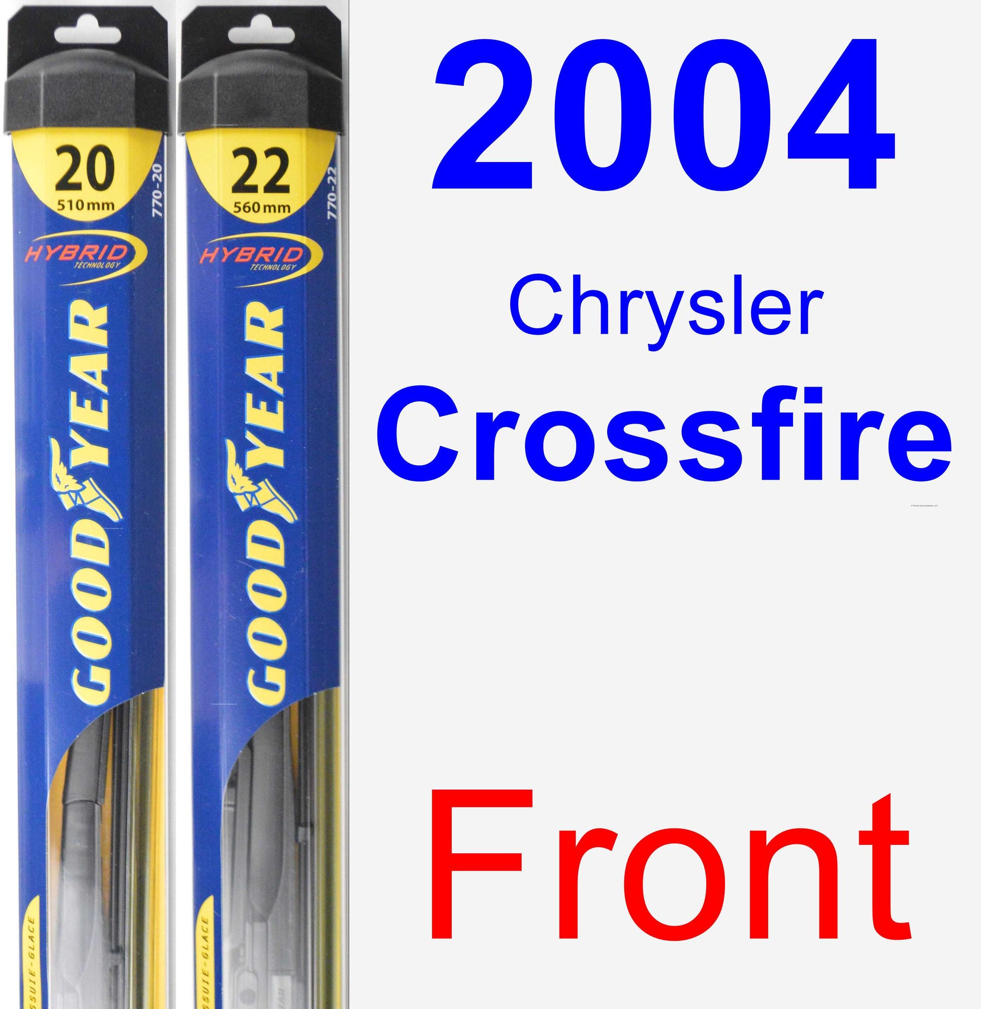 2004 Chrysler Crossfire Wiper Blade Set/Kit (Front) (2 Blades) Hybrid