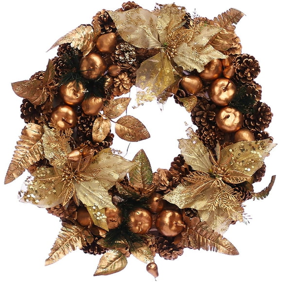 15.7 Inch Crestwood Spruce with Pine Cones, Golden Berries Decorations Pinecone s for Front Door, Wall Home Bar Hotel Xmas Party Supplies