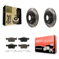 thumbnail image 1 of Transit Auto Rear Coated Drilled Slotted Disc Brake Rotors and Semi-Metallic Pads Kit for Car Honda Civic KDF-100545, 1 of 11