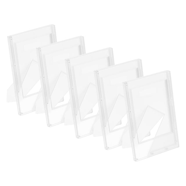 Uxcell 5Pcs Mini Picture Frames 2.4 x 3.6 inch Rectangle Small Picture Photo Frame Holder, Frosted Clear