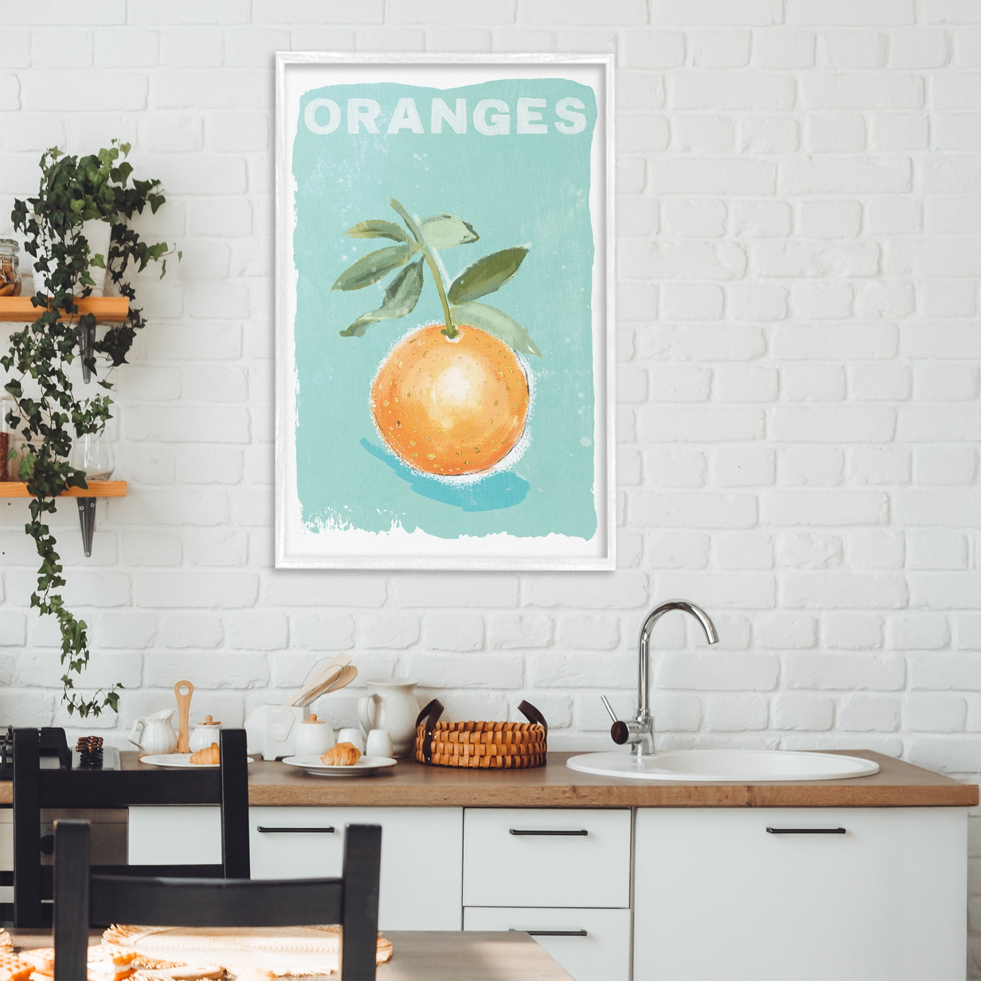 Stupell Industries Orange Twist Motif White Framed Giclee Art, design by Chad Barrett