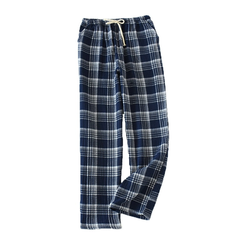 XFLWAM Mens Pajamas Plaid Pajama Pants Sleep Long Lounge Pant with Pockets  Soft PJ Bottoms Classic Home Wear Elastic Waist Green XL 