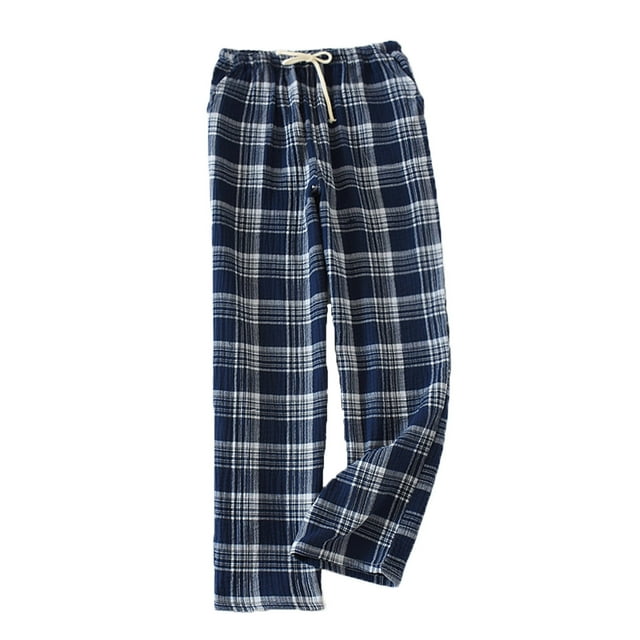 Mikilon Men Casual Lattice Crepe Spread Sleep Thin Comfortable Trousers Home Pants