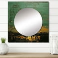 thumbnail image 1 of Designart "Radiant Hours Amidst Ancient Gardens" Modern Geometric Square Mirror For Wall Decor - Large Gold Square Mirror Printed Wall Decor - Modern Square Living Room Mirror, 1 of 5