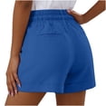 thumbnail image 7 of VBVC Women's Drawstring Elastic Waist Shorts,Straight Leg Breathable Shorts For Women,Ladies Summer Casual Comfy Hiking Shorts with Pockets,Blue,S-2XL, 7 of 7
