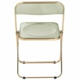 thumbnail image 4 of LeisureMod Lawrence Modern Acrylic Folding Chair With Gold Metal Frame Set of 4 in Amber, 4 of 11