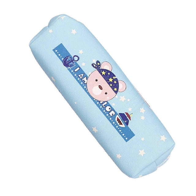 Cartoon Bear Pencil Case Durable Canvas Pencil Bag Large Capacity Portable Pencil Pouch for School Classroom Library f26