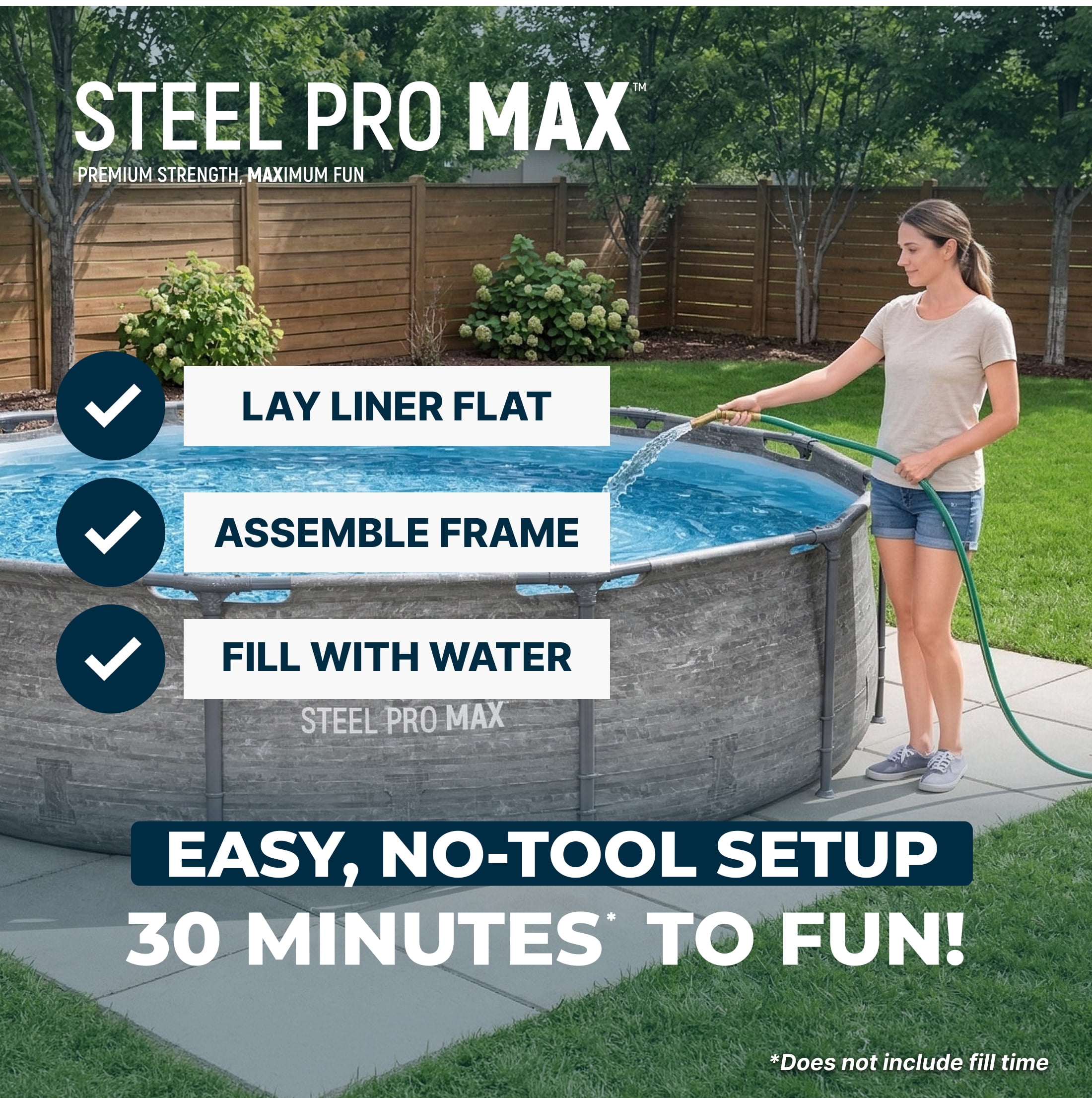 Bestway Steel Pro MAX 12' x 30" Metal Frame Above Ground Pool Set w/ Filter Pump