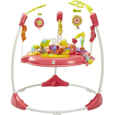 Fisher-Price Baby Bouncer Pink Petals Jumperoo Activity Center with Music and Lights