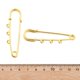 thumbnail image 3 of Stainless Steel Safety Pins with 3 Loop Golden 64x14.6x1.5mm, 3 of 3