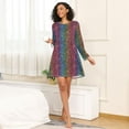 thumbnail image 5 of joogoo Rainbow Glitter Women's Long Sleeve Nightgown Sleepwear L, 5 of 8