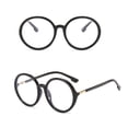 thumbnail image 3 of Women Men Glasses Retro Round Large Frame Plain Blue Light Blocking Glasses Frame, 3 of 3