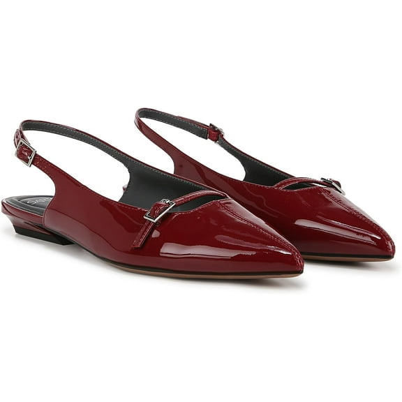 Franco Sarto Women's Emma Mary Jane Slingback Flat Red Patent Leather 9M