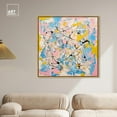 thumbnail image 3 of South Beach Pastels Canvas Boho Maximalist Wall Art by Art Remedy, Gold Frame, 40" x 40", 3 of 7