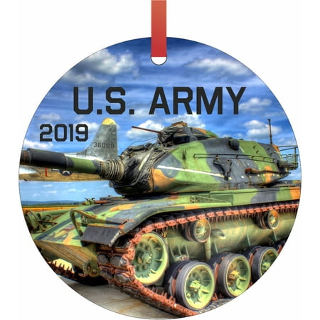 U S Army 2019 Double Sided Flat Round Shaped Ornament Xmas Tree Christmas Décor Room And Yard Decorations