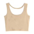 thumbnail image 4 of Bibifish Womens Tank Tops Scoop Neck Wide Strap Cropped Loose Fit Camisoles Summer Breathable Sleeveless Shirts, 4 of 5