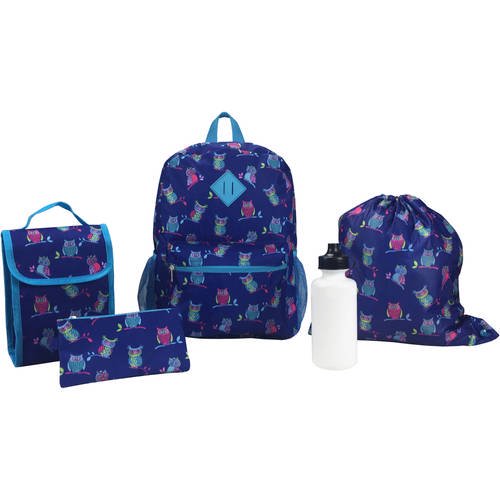 iPack Kids 5 Piece backpack wth Lunch Bag, Waterbottle, Cinch bag and