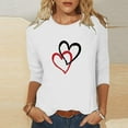 thumbnail image 2 of UAMVSH Women Heart Printed Shirts Plus Size Long Sleeve Pullover Tops Cute Graphic Trendy Blouses Ladies Valentine's Day Outfits(XX-Large,White), 2 of 4