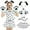 White, variant on RTKFRFLM Girls Kids Outfit 2-Piece Dalmation Print Top Pants Set Casual Playful Comfortable Daily Wear 4-8Y