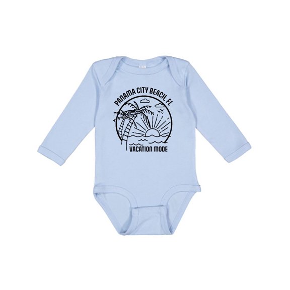 Inktastic Summer Vacation Mode Panama City Beach Florida Boys or Girls Long Sleeve Baby Bodysuit