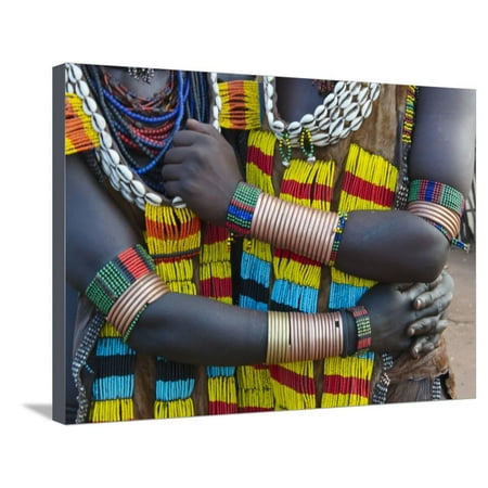 Hamar tribe, people in traditional clothing, Hamar Village, South Omo, Ethiopia Stretched Canvas Print Wall Art By Keren