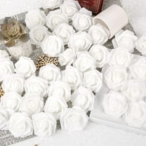 50 Pcs Artificial Rose Flower Heads Real Looking Foam Fake Roses for DIY Wedding Baby Shower Centerpieces Arrangements Party