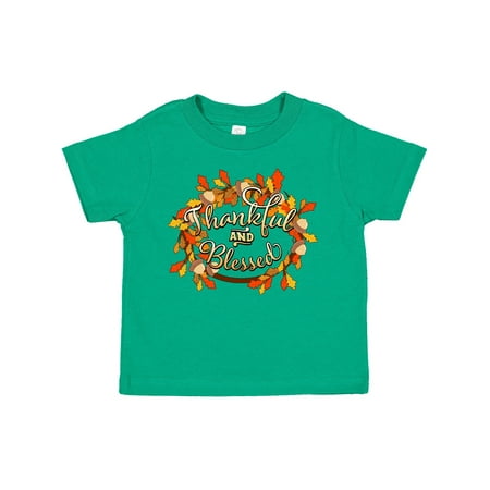 

Inktastic Thankful and Blessed Inspirational Autumn Wreath Gift Toddler Boy or Toddler Girl T-Shirt