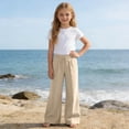thumbnail image 7 of OGLCCG Girls Wide Leg Cotton Linen Pants Summer Beach Pants for Vacation Lightweight Straight Leg Palazzo Trousers with Pockets 3-14 Years, 7 of 7