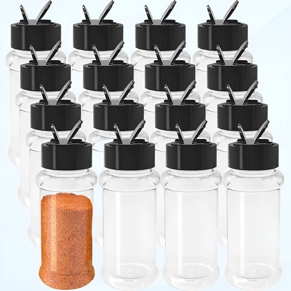 ACDANC 16 Pack 3.5 oz Plastic Spice Jars,Empty Seasoning Bottles Containers with Shaker Lids for Storage of Spices,Salt,Herbs,Powder
