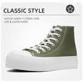thumbnail image 2 of Platform Canvas Sneakers&nbsp;for Womens mens Fashion High Top Canvas Platform Shoes Casual Lace-up Shoes&nbsp;Comfortable Lightweight Walking Shoes for Daily Work, 2 of 6
