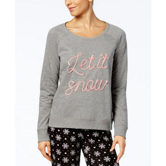 Jenni by Jennifer Moore Womens Sleepwear Graphic Print Pajama Top Only,1-Piece, S, Let It Snow