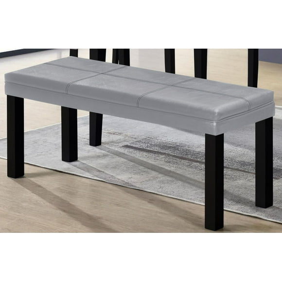 Aerys Lucky Dining Bench with patterned and padded seating in PU Grey