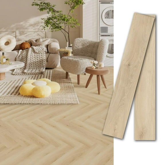Peel and Stick Floor Tile, 54 Sq.Ft 36 Pieces 36"x6" Long Vinyl Flooring, 1.5mm Thick Waterproof Renter Friendly Tiles for Bedroom Kitchen, Blayney Oak