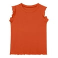 thumbnail image 2 of Plebaso Tank Tops for Girls Ruffle Sleeveless Cute Tee Tops Casual Crewneck Kids Girls Summer Blouses, 2 of 3