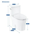 thumbnail image 4 of Huloretions Elongated Toilet for Bathrooms, One-Piece Toilet with Soft Close Seat, Comfortable Chair Seat，Powerful & Quiet Left Side Trip Lever Flush 1.28 GPF, Ceramic Crisp White 12" Rough-In, 4 of 7