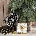 thumbnail image 2 of LeZakaa Black Gold Christmas Wrapping Paper Mini Roll, Reindeer Snowflake Tree Grid Metallic Foil Holiday Gift Wrap, DIY Craft, for Xmas Winter Party, 17 x 120 inches, 3 Rolls, 2 of 14