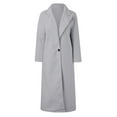 thumbnail image 4 of Women's Wool Blend Coat Notch Collar Long Coat Jacket, 4 of 5
