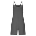 thumbnail image 4 of Yuanlook Women's Casual Rompers,Sleeveless Jumpsuits Loose Strap Shorts Overalls Trendy Outfits with Pockets - Dark Gray - XL, 4 of 8