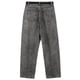 thumbnail image 3 of Pantalones vaqueros de hilo negro y gris para hombre, rectos, sueltos y versátiles, largos con cinturón, pantalones para hombre, parte inferior Pompotops oipoqjl23886, 3 of 8