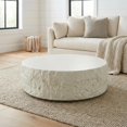 thumbnail image 6 of White Round Coffee Table with Fiberglass Surface and Modern Design, 6 of 6