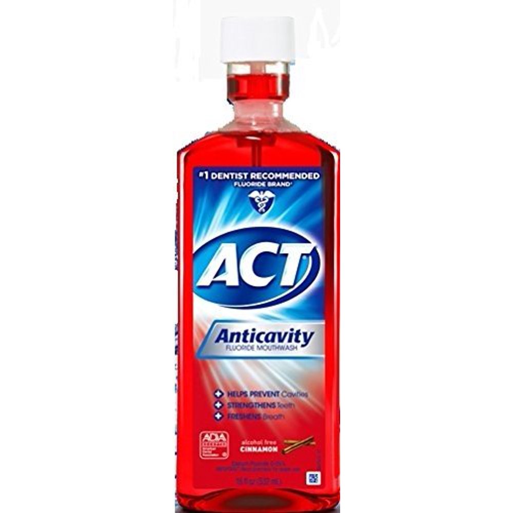 ACT Anticavity Fluoride Rinse 18 Oz (3 Pack) Alcohol free cinnamon