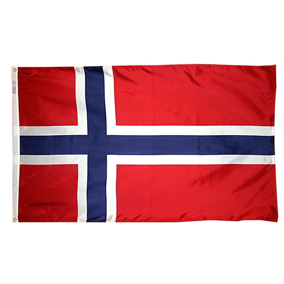 Annin Flagmakers Modèle 196452 Drapeau Norvégien Nylon SolarGuard NYL-Glo, 5x8 ft, 100% Fabriqué aux États-Unis selon les Spécifications de Conception Officielles des Nations Unies