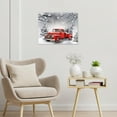 thumbnail image 2 of Christmas Red Truck Wall Art, Snow Covered Pine Tree with Farm Truck Canvas Wall Art, Grey Snowy Winter Framed Wall Art for Living Room Bathroom Bedroom Kitchen Ready to Hang, 10X8 Inches, 2 of 8